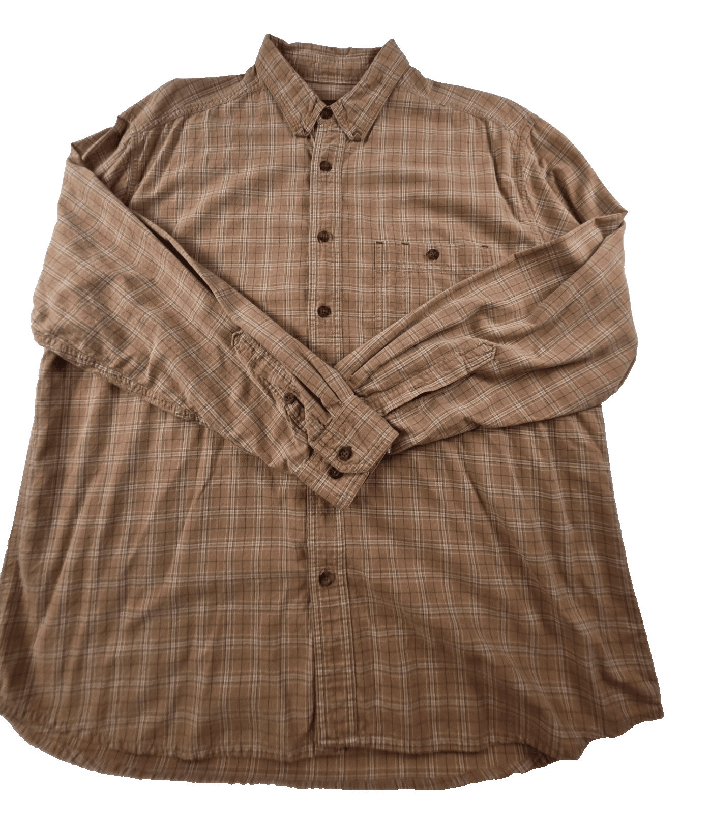 Vintage Woolrich Mens XL Buck Skin Plaid Long Sleeve Shirt - Image 1