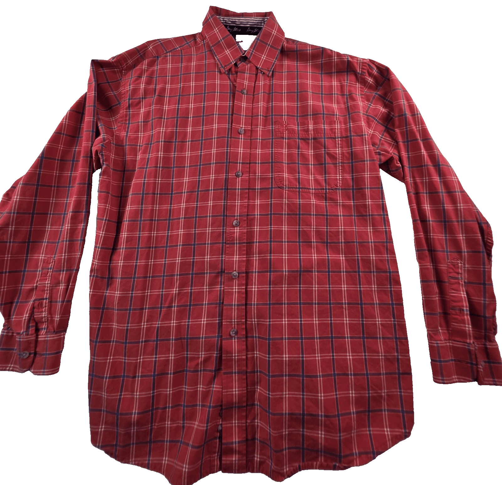 Wrangler George Strait XL Red Plaid Button Up Shirt - Image 1