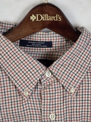 Daniel Cremieux Men's XL Plaid Red/Tan/Blue Button Down Shirt - Thumbnail 2