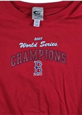 2017 Boston Redsocks Women's Large Red World Series Champions T-Shirt - Thumbnail 2