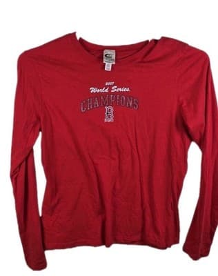 2017 Boston Redsocks Women's Large Red World Series Champions T-Shirt - Image 1