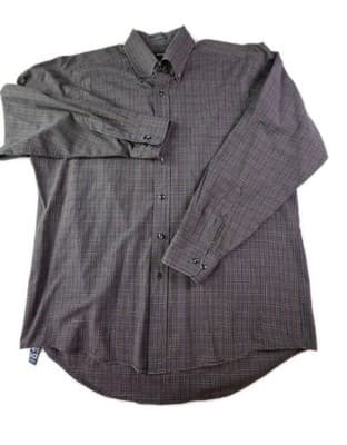 Izod Men's Large 16 1/2 Tattersall Plaid Long Sleeve Button Up Shirt - Image 1