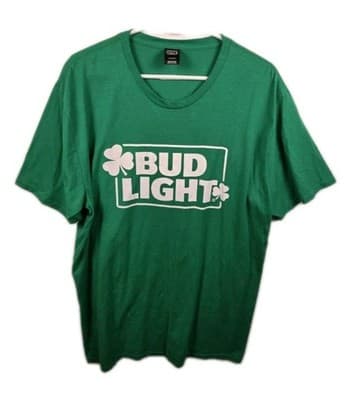 Bud Light Men's XL Green St Paddy's Day T-Shirt - Image 1