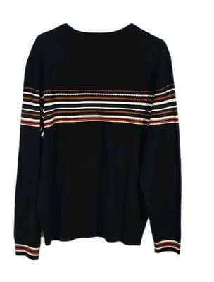 Murano Modern Preformance Men's XL Navy Blue Embroidered Long Sleeve Sweater - Thumbnail 7