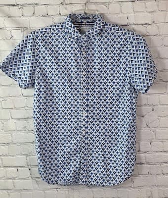 Denim & Flower Men's Small Blue Floral Short Sleeve Shirt - Image 1