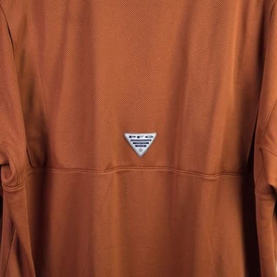 Columbia PFG Men's Large Texas Longhorns Burnt Orange Short Sleeve Polo Shirt - Thumbnail 9
