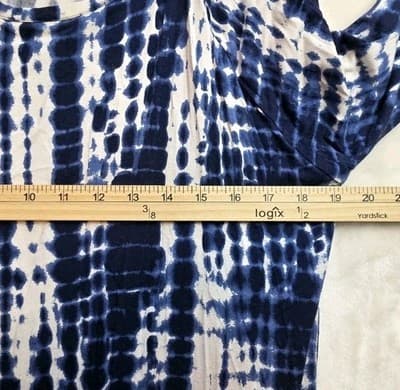 Michael Kors Women’s Medium White Tie Dye Chain Strap Cold Shoulder Dress - Thumbnail 4