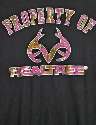 Real Tree Women's XL Black & Pink Short Sleeve T-Shirt - Thumbnail 2
