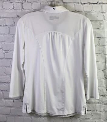 Callaway Adult Small White Geometric Opti Dri Stretch S/S Polo Shirt - Thumbnail 6