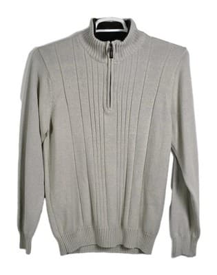 Rugged Trails Men’s Medium Tan 1/4 Zip Mock Neck Sweater - Image 1