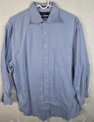 Daniel Cremieux Men's 17 - 33 Blue Shirt with Pinstripes - Image 1