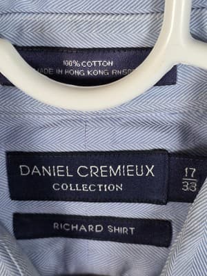 Daniel Cremieux Men's 17 - 33 Blue Shirt with Pinstripes - Thumbnail 3