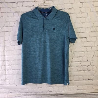 Hurley Men's XL Blue Green Golf S/S Polo Shirt - Image 1