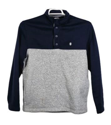 IZOD Men's Small Blue & Gray Mock Neck Fleece Pullover - Image 1