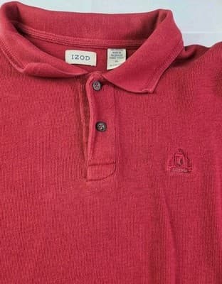 Izod Men's XL Red Long Sleeve Pullover - Thumbnail 4