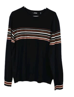 Murano Modern Preformance Men's XL Navy Blue Embroidered Long Sleeve Sweater - Image 1