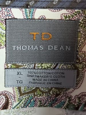 Thomas Dean Men’s XL Multi-Colored Paisley Long Sleeve Button Up Shirt - Thumbnail 3