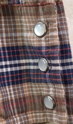Wrangler Western Shirt XL Brown Plaid Brush Pearl Snap Shirt - Thumbnail 4