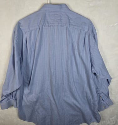 Daniel Cremieux Men's 17 - 33 Blue Shirt with Pinstripes - Thumbnail 6
