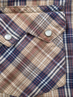 Wrangler Western Shirt XL Brown Plaid Brush Pearl Snap Shirt - Thumbnail 2