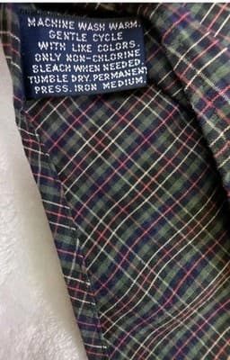 Izod Men's Large 16 1/2 Tattersall Plaid Long Sleeve Button Up Shirt - Thumbnail 3
