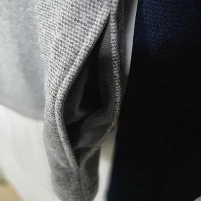 IZOD Men's Small Blue & Gray Mock Neck Fleece Pullover - Thumbnail 5