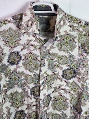 Thomas Dean Men’s XL Multi-Colored Paisley Long Sleeve Button Up Shirt - Thumbnail 2