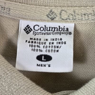 Vintage Columbia Polo Shirt Mens XL Extra Large Beige Cotton Short Sleeve 90s - Thumbnail 4