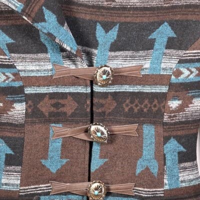 Cruel Denim Women's Small Blue / Brown Western Aztec Jacket RN 155737 - Thumbnail 2