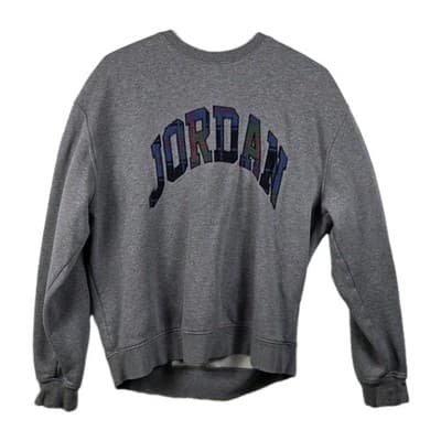Nike Jordan Men's Medium Holiday Plaid Fleece Crewneck Sweatshirt - Image 1