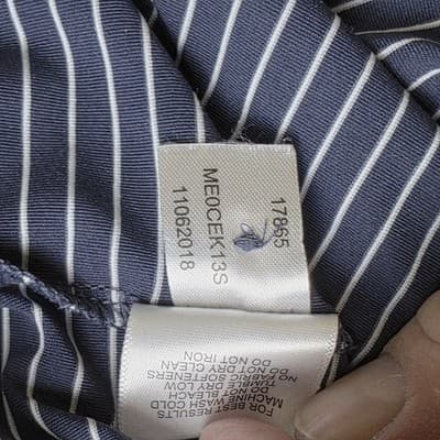 Peter Millar Men's Large Blue Striped Delmar CC Short Sleeve Golf Polo Shirt - Thumbnail 10