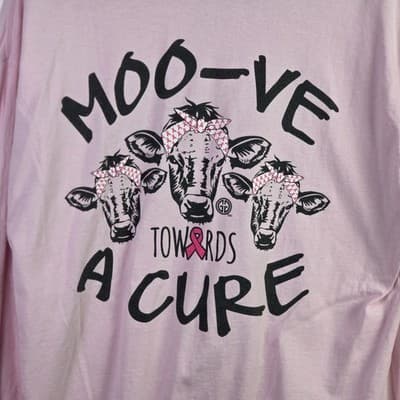 Girlie Girl Originals Women's Large Pink " Moove A Cure" Long Sleeve T-Shirt - Thumbnail 6