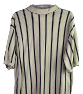 Vtg Izod Club Men's Large Yellow Striped Short Sleeve Golf Polo Shirt - Thumbnail 8