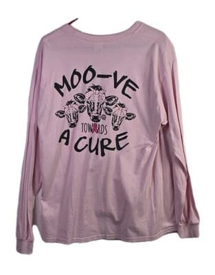 Girlie Girl Originals Women's Large Pink " Moove A Cure" Long Sleeve T-Shirt - Thumbnail 5