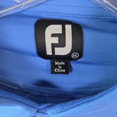 Footjoy 2022 Diamond Cup Men's XL Blue Striped Preformance S/S Polo Shirt - Thumbnail 4