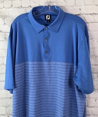 Footjoy 2022 Diamond Cup Men's XL Blue Striped Preformance S/S Polo Shirt - Image 1