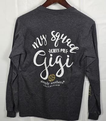 NWT Simply Southern Women's Small Gray Long Sleeve Shirt - Thumbnail 8