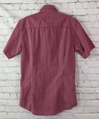 Antigua Men's Smal University of Arkansas Razorbacks S/S Plaid Button Down Shirt - Thumbnail 9