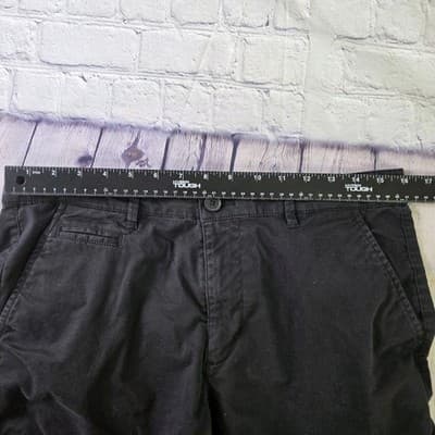 Denim And Flower Men's 32" Black Oxford Cotton Shorts - Thumbnail 7
