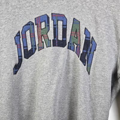 Nike Jordan Men's Medium Holiday Plaid Fleece Crewneck Sweatshirt - Thumbnail 2