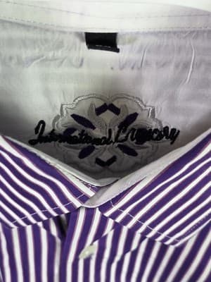 International Laundry Men's XL Fushia / White Striped Long-Sleeve Shirt - Thumbnail 4