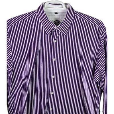 International Laundry Men's XL Fushia / White Striped Long-Sleeve Shirt - Thumbnail 2