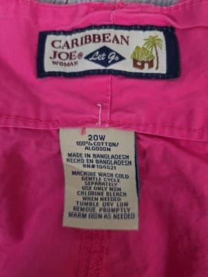 Caribbean Joe Womens Shorts Pink Size 8 (W 32") High Rise Stretch Adjustable - Thumbnail 11
