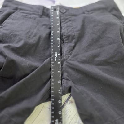 Denim And Flower Men's 32" Black Oxford Cotton Shorts - Thumbnail 11