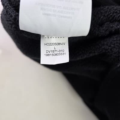 NIKE Air Jordan Hoodie Large Black Plush Fleece Jumpman Logo Sweatshirt - Thumbnail 5