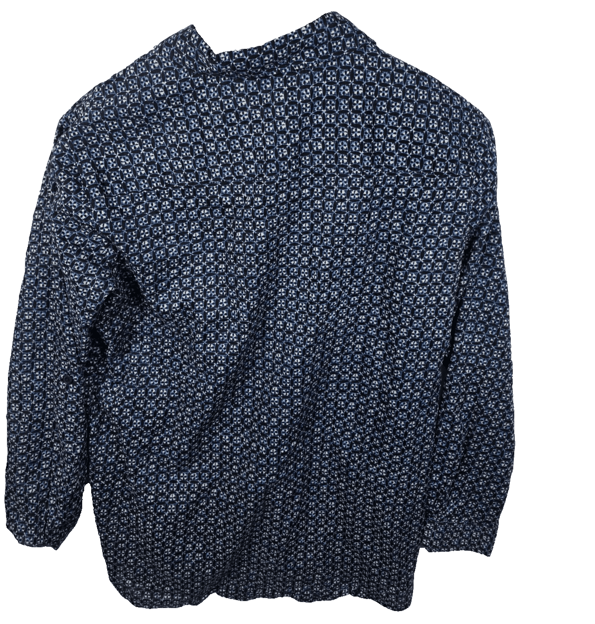Michael Kors Size Small Blue & White Long Sleeve Blouse - Thumbnail 4