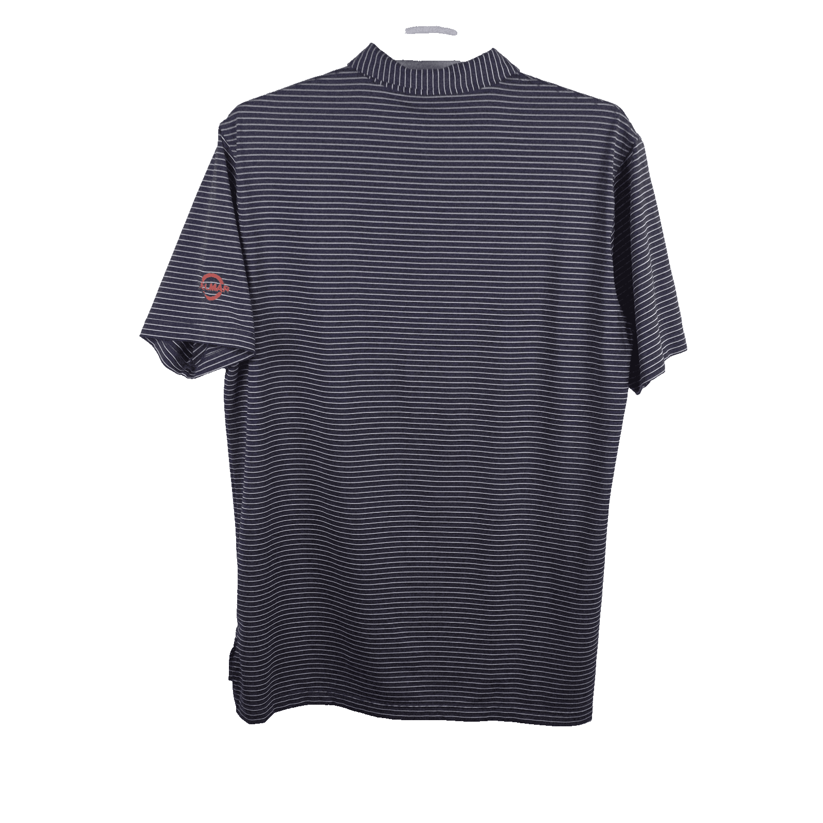 Peter Millar Men's Large Blue Striped Delmar CC Short Sleeve Golf Polo Shirt - Thumbnail 8