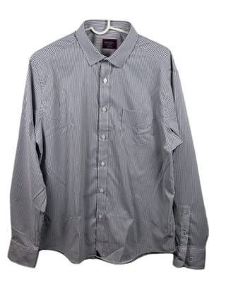 UNTUCkit Men's Large Terzolo Blue Stripe Long Sleeve Button Up Shirt - Image 1
