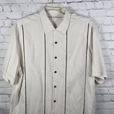 Caribbean Men's XL Hawaiian Short Sleeve Button Up Shirt - Thumbnail 2