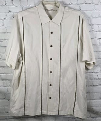 Caribbean Men's XL Hawaiian Short Sleeve Button Up Shirt - Image 1